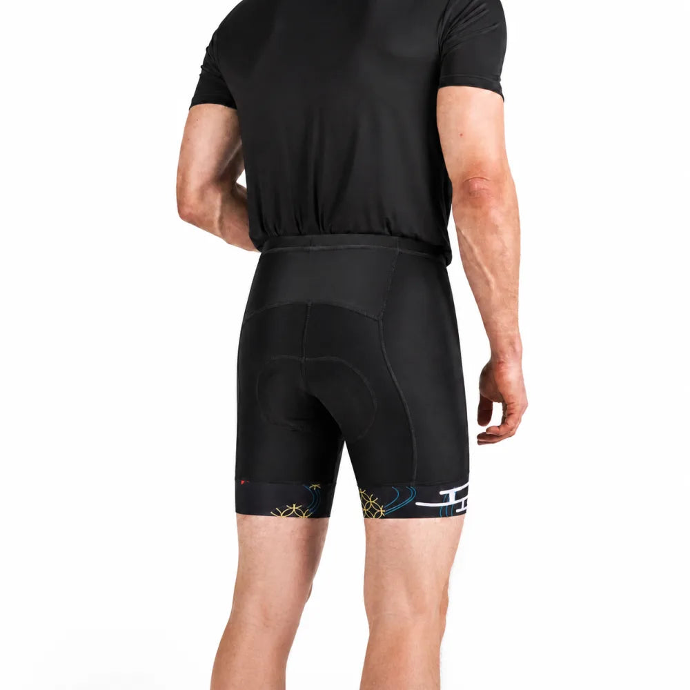 Rear fit of MidRide padded riding shorts